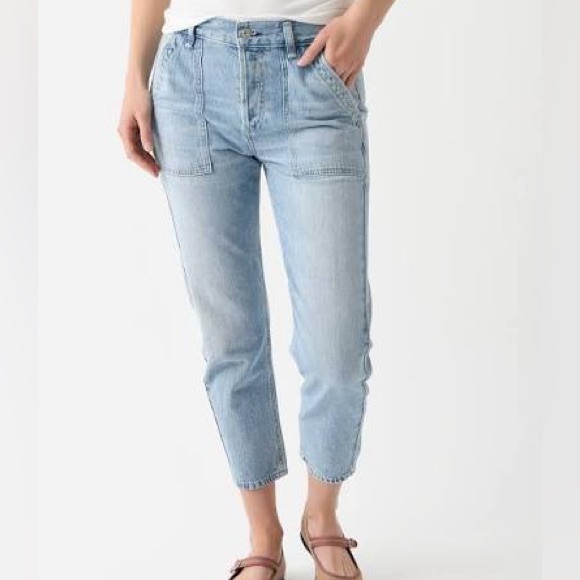 Citizens Of Humanity Light Blue Denim Leah Cargo Button Fly Jeans Size 26 - Picture 1 of 10
